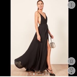 Reformation Callalily Black Wrap Dress // SZ 0